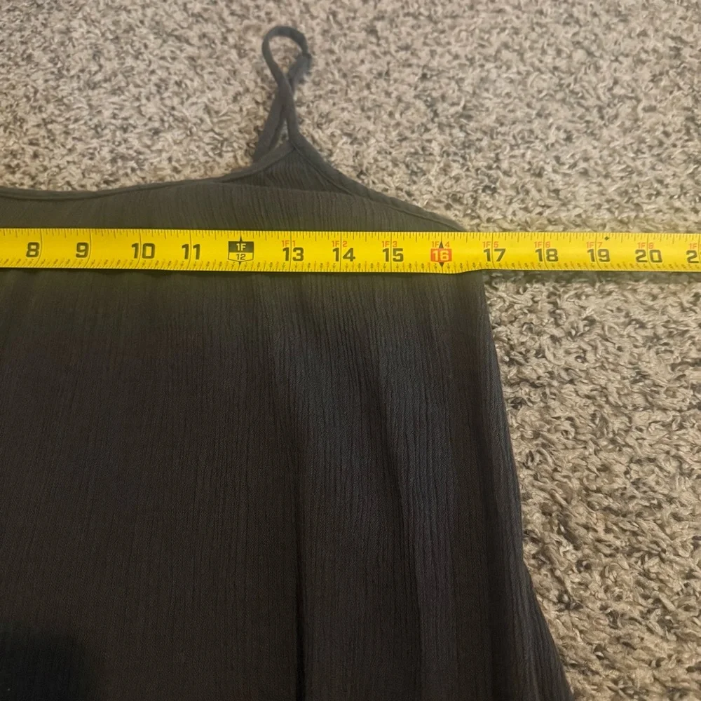 Aerie Summer Maxi Dress Tier Ruffle Hem Spaghetti Straps Gray Womens Size Medium - Picture 7 of 11